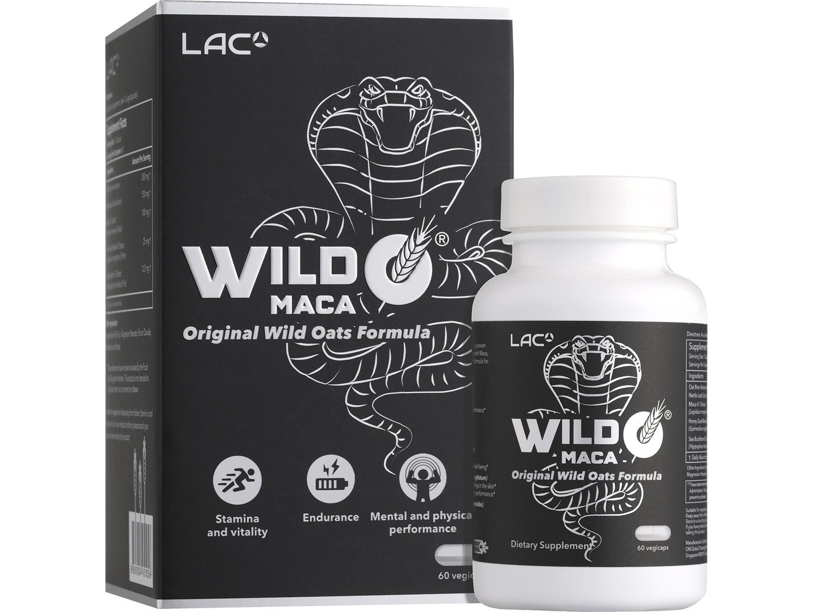 01400350_lac_wild-o_60-vegicaps_box-and-bottle_front-left_1635x1227_india LAC Men's Wild O® Maca (60 capsules) - Image 1