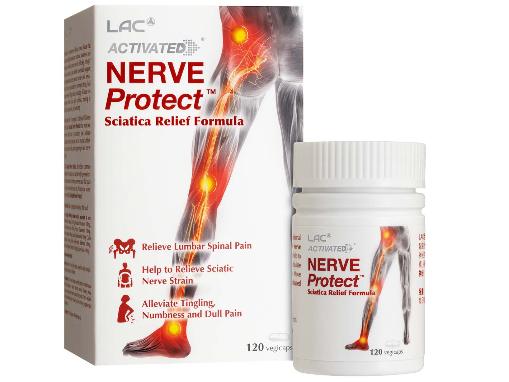 01406640_lac_activated_nerve_protect_120Vegicaps_Front_india LAC Activated® Nerve Protect™ - Sciatica Relief Formula (120 vegicaps) - Image 1